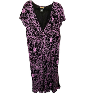 Style & Co Black and Pink Floral Rayon Dress